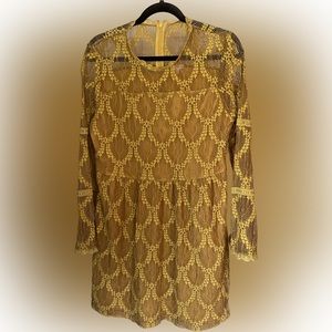 Xhilaration  mustard colored dress size Large.